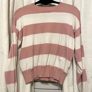 Pink and White Striped Sweater